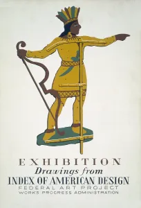 Depression Prints: Poster for Federal Art Project exhibition of drawings from the Index of American Design