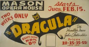 Show Prints: Poster for Federal Theatre Project presentation of Dracula at the Mason Opera House
