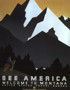 Graphic Design Prints: Poster for Montana, text reads: See America