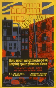 Graphic Design Prints: Poster promoting better living conditions by keeping tenement neighborhoods clean