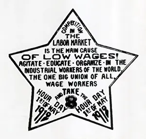 Communism Prints: Poster promoting the I.W.W. campaign for the eight hour work day. 1912