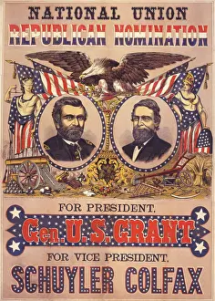 Woodcut Prints: Poster promoting the National Union Republican Presidential nominees