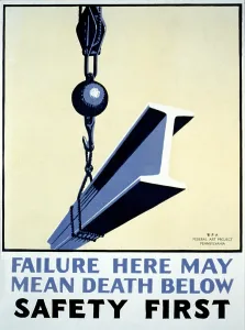 Warning Prints: Poster promoting safety in the workplace