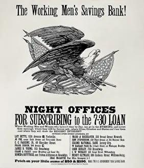 Advertisement Prints: Poster of the Working Men's Saving Bank, promoting subscriptions to the 7-30 Loan