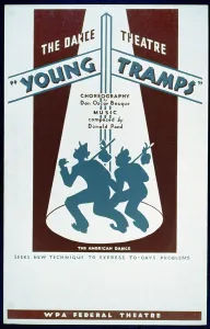 Federal Theater Projects Prints: Poster for WPA Federal Theater Project, Young Tramps 1936-37. (BSLOC_2013_7_95)