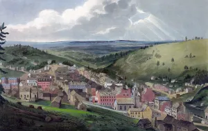 February Prints: Pottsville, PA view from Sharp Mountain. 1833