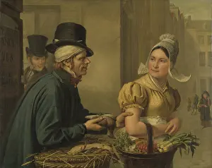 Belgium Prints: The Poultryman, Ignace Brice, 1827