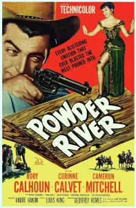 Rory Prints: POWDER RIVER, US poster art, from left: Rory Calhoun