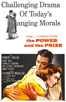 Elisabeth Prints: THE POWER AND THE PRIZE, US poster art, from left: Robert Taylor, Elisabeth Muller, 1956