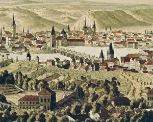 Drawings Prints: Prague in 18th c. Drawing. CZECH Rep