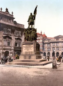 Prague Prints: Prague, Joseph Radetzky Memorial, Bohemia, Austro-Hungary, photochrom, circa 1900