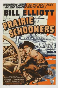 Evelyn Prints: PRAIRIE SCHOONERS, US poster, from left: Evelyn Young, Bill Elliott, 1940