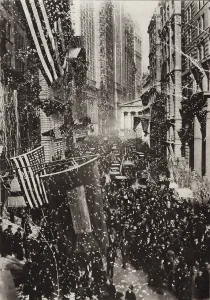 Armistice Prints: Pre-mature WW1 Armistice celebration in New York's Financial District