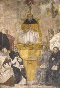 Bystanders Prints: Preaching of Saint Albert the Great with Saints Thomas Aquinas