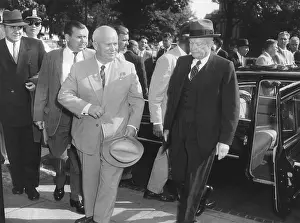 Lcgr1412 Prints: Premier Khrushchev and President Eisenhower on the last day of his American visit