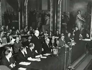 Lcgr1501 Prints: Former Premier Winston Churchill speaking at the opening of the European International Congress