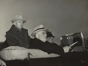 Government Programs Prints: Pres. Franklin Roosevelt with Resettlement Administrator, Rex Tugwell. Feb. 1937