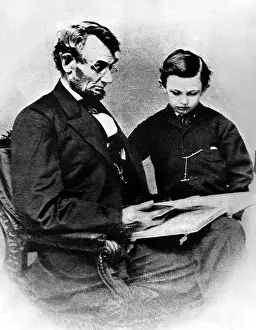 Lincoln Prints: President Abraham Lincoln and son William Wallace Lincoln