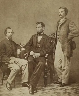 Secretary Prints: President Abraham Lincoln with his young private secretaries