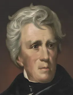 Elected Prints: President Andrew Jackson, detail from chromolithograph printed in 1896 (BSLOC_2017_6_16)