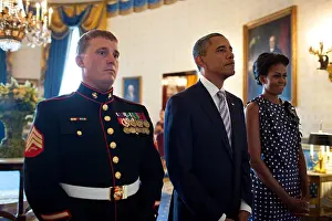 Ladies Prints: President Barack and Michelle Obama with Dakota Meyer before Medal of Honor presentation ceremony