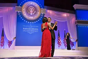 Lcgr1506 Prints: President Barack and Michelle Obama dance at the Commander in Chief Inaugural Ball