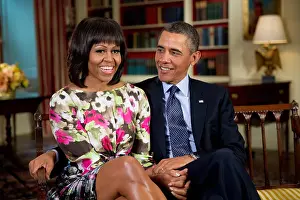 Close Prints: President Barack and Michelle Obama in the Library of the White House