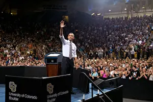 Boulder Prints: President Barack Obama acknowledges applause following his speech on student loan interest rates