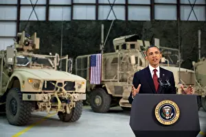 Broadcast Prints: President Barack Obama addresses the nation from Bagram Air Field