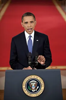 Broadcast Prints: President Barack Obama addresses the nation on the draw down of American troops from Afghanistan