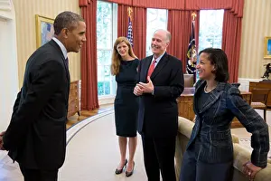 Rice Prints: President Barack Obama with advisors in the Oval Office