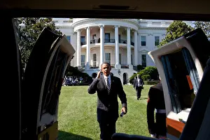South Lawn Prints: President Barack Obama boards Marine One on the South Lawn of the White House