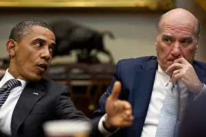 Obama Prints: President Barack Obama and Chief of Staff Bill Daley in a fiscal policy meeting