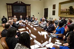 Obama Prints: President Barack Obama with civil rights leaders at the White House. July 29, 2013