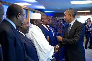 Summit Prints: President Barack Obama greets leaders during the U