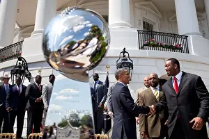 Champions Prints: President Barack Obama greets members of the Super Bowl Champion New York Giants
