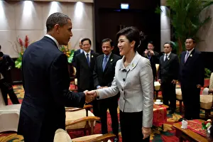 Greeting Prints: President Barack Obama greets Prime Minister Yingluck Shinawatra of Thailand