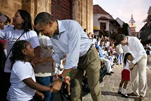 Colombia Prints: President Barack Obama after a Land Titling event at the Plaza de San Pedro