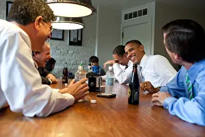 Nabors Prints: President Barack Obama has lunch at with staff members who worked on the debt negotiations