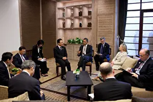 Clinton Prints: President Barack Obama meets with Premier Wen Jiabao of China in Nusa Dua