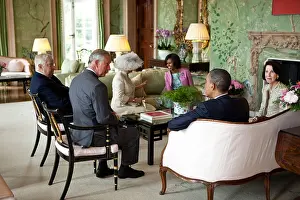 Windsor Prints: President Barack Obama and Michelle with the Prince of Wales and the Duchess of Cornwall
