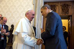 Argentine Prints: President Barack Obama with Pope Francis following a private audience at the Vatican