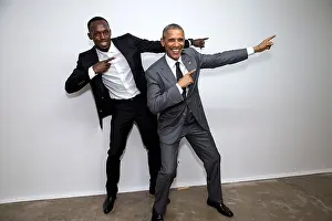 Kingston Prints: President Barack Obama poses with Usain Bolt