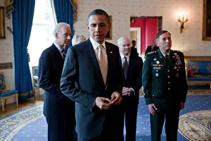 Gates Prints: President Barack Obama prior to announcing military leadership changes