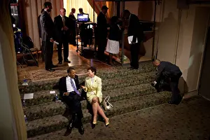 Obama Prints: President Barack Obama relaxes with Senior Advisor Valerie Jarrett