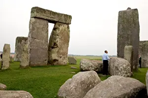 Stonehenge Prints: President Barack Obama at Stonehenge after the NATO Summit in Wales