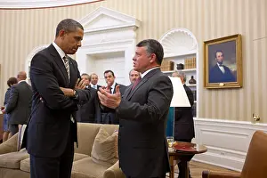Monarchs Prints: President Barack Obama talks with King Abdullah II of Jordan in Oval Office