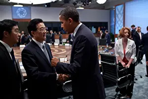 Julia Prints: President Barack Obama talks with President Hu Jintao of China after the APEC summit