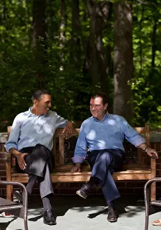 Woods Prints: President Barack Obama talks with Prime Minister Dmitry Medvedev of Russia