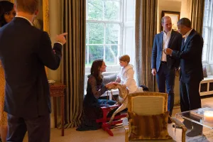 2017 Prints: President Barack Obama talks with Prince William at Kensington Palace in London
